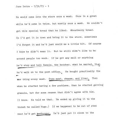 June Dutra interview transcript, regarding Bert Sc