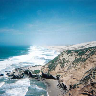 Dunes landscspe with ocean, 8/29/2005 - 5" x 7" color photograph
