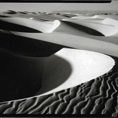 Black and White Dune Landscape, Photograph by David Stroup - Undated 4" x 5.5" black and white photograph print
