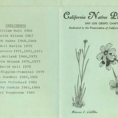 San Luis Obispo County Chapter of the California Native Plant Society - January 18 - 1986