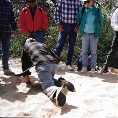 Educational Hike at Oso Flaco with Kathleen Goddard Jones, in photo album - Undated 3.5" x 5" color photograph