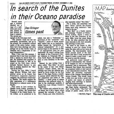 Newspaper article about the Dunites