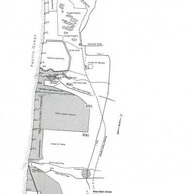 Map of potential equestrian access staging areas on the dunes
