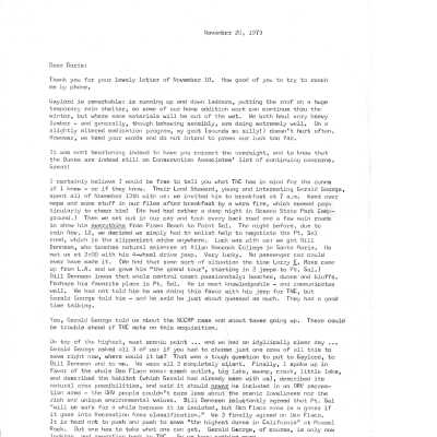 1973. Letter to Dorris F. Leonard  fr - November 20
