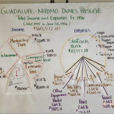 Guadalupe- Nipomo Dunes Preserve, Total Income and Expenses, 1996 - 4" x 6" color photograph