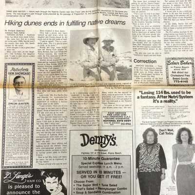 "Dunes preserve dedicated where nature returned" - Five Cities Times-Press-Recorder articles - October 11 - 1989