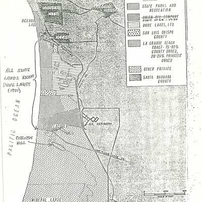 Map showing land ownership of the dunes