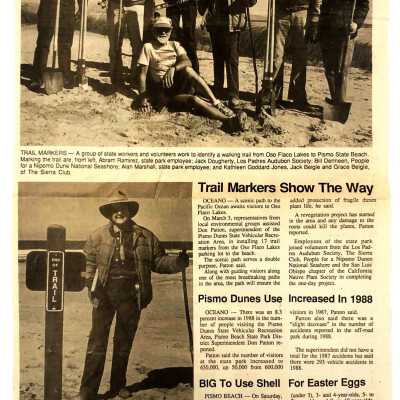 "Trail Markers Show the Way" Photo of Kathleen Goddard Jones included, Five Cities Times-Press-Recorder, Arroyo Grande, CA - 1998