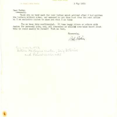 Letter from Robert J. Rodin to Kathleen Goddard-Jones regarding off-road vehicles