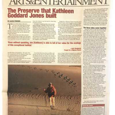 "The Preserve that Kathleen Goddard Jones built" Article by David Friesen, Photo of Kathleen Goddard Jones included, June 29- July 6 - 2001 Santa Maria Sun