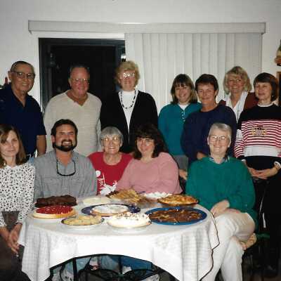 Dessert party gatheirng, The Nature Conservatory, in photo album - Undated 3.5" x 5" color photograph