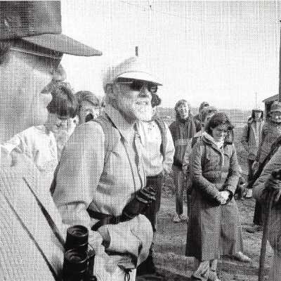 Hike lead by Kathleen Goddard Jones in the Dunes - Undated 3" x 6.5" black and white photograph