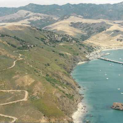 Aerial photo of Port San Luis and Avila Coastline, in photo album from Joyce Hall - Undated 3.5" x 5" color photograph