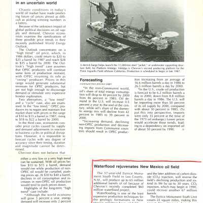 Articles about Oil Drilling, with a Note from Kathleen Goddard-Jones - Chevron Stockholders Report - Second Quarter - 1986