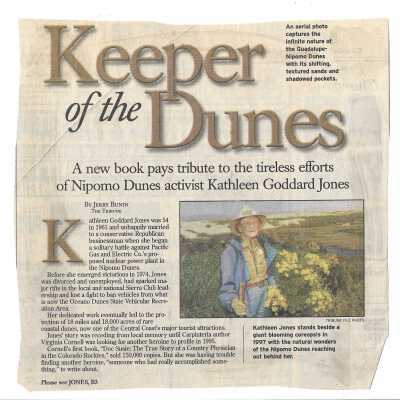 "Keeper of the Dunes" Article by Jerry Bunin, Phot