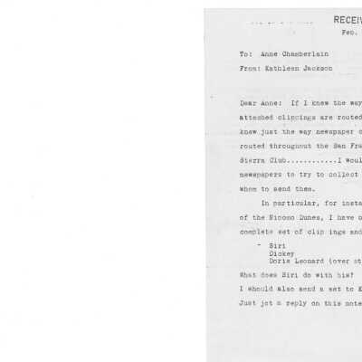 1965. Letter from Anne Chamberlain to - February 14