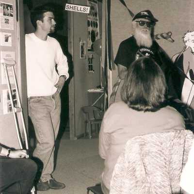 Volunteer Appreciation Party at Dunes Discovery Center July 2000; Richie LeRoy and Bill Denneen