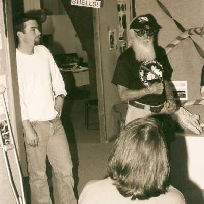 Volunteer Appreciation Party at Dunes Discovery Center July 2000; Richie LeRoy and Bill Denneen
