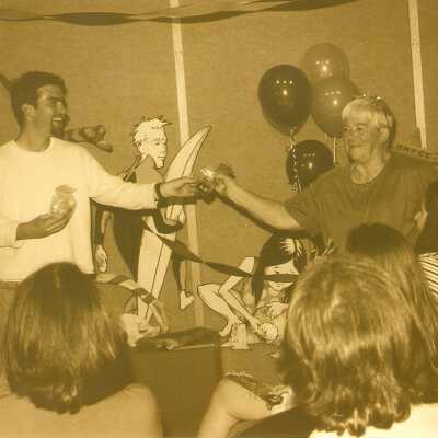 Volunteer Appreciation Party at Dunes Discovery Center July 2000; Richie LeRoy and Florence Matthews