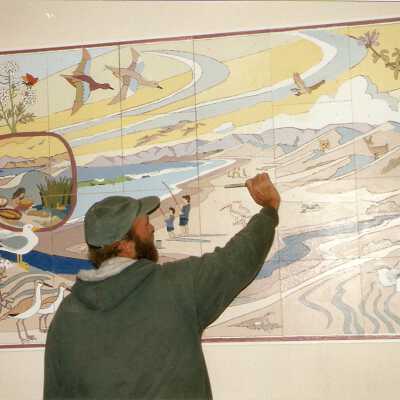 Dunes Discovery  Center mural 11/96. Artist John Lwerks.