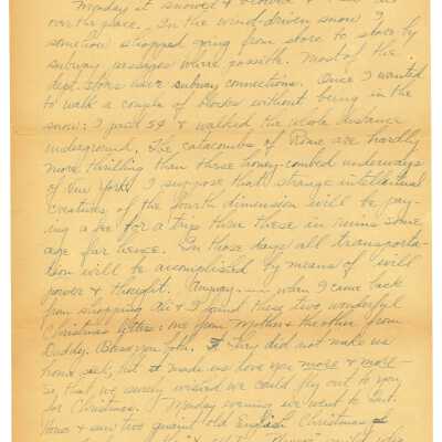 January 4, 1930, New York City, Letter from Kathleen Ali to W.R. Goddard & Family, Christmas in New York, envelope included