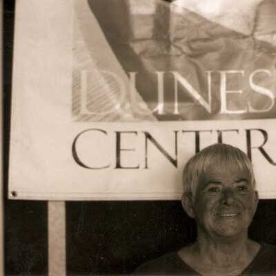 Volunteer Appreciation Party at Dunes Discovery Center July 2000; Florence Matthews.  4" x 6" black and white photograph
