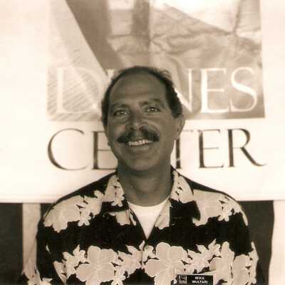 Volunteer Appreciation Party at Dunes Discovery Center July 2000; Mike Multari.  4" x 6" black and white photograph