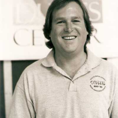 Volunteer Appreciation Party at Dunes Discovery Center July 2000; Jon True.  4" x 6" black and white photograph