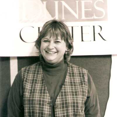 Volunteer Appreciation Party at Dunes Discovery Center July 2000; Karen Wood. 4" x 6" black and white photograph