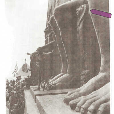1923 movie clip. Warrior addresses crowd standing by the feet of the pharoah statue.