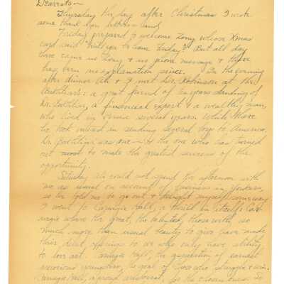 New York City, Letter from Kathle - January 8 - 1930