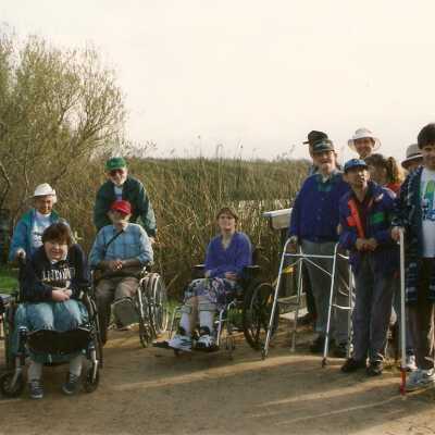 Walk for physically disabled 1994. Grace Beigle, Betty Usher, Jack Dougherty, Jack Beigle, and Leonard Michal.