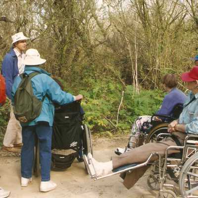 Walk for physically disabled 1994. Jack Beigle, Betty Usher, and Jack Dougherty.