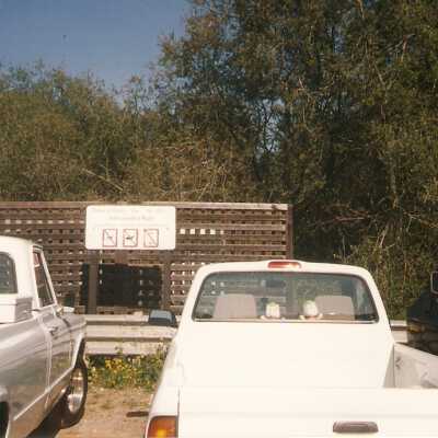 Installation of signs on beaches 3/1996. Oso Flaco Lake.