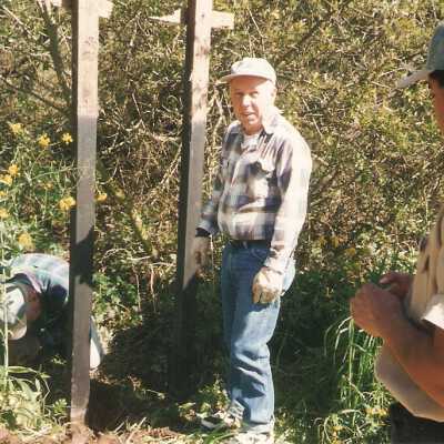 Installation of signs on beaches 3/1996. Dick Williams, Jim Neuschwander, and Jose Rodriguez at Oso Flaco Lake.