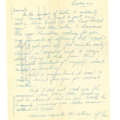 June 16, 1932, San Francisco, Letter written on Saftey Appliance Co. Fire Protection Engineers Order form from Kathleen Ali to Mrs. W.R. Goddard, forgotten eggs, request for cake book, envelope included