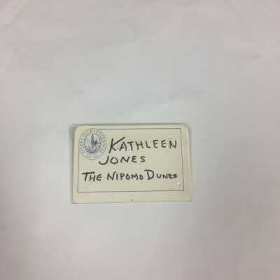 KGJ Nametag representing The Nipomo Dunes with Sierra Club logo