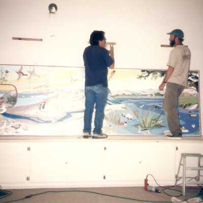 Dunes Discovery Center mural installation 11/96