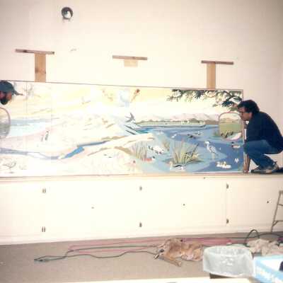 Dunes Discovery Center mural installation 11/96
