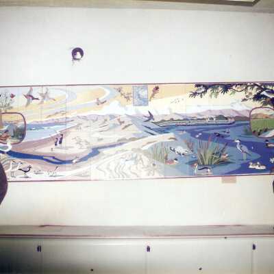 Dunes Discovery Center mural installation 11/96