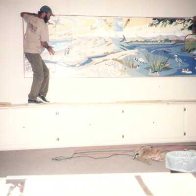 Dunes Discovery Center mural installation 11/96