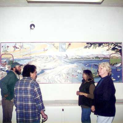 Dunes Discovery Center mural installation 11/96