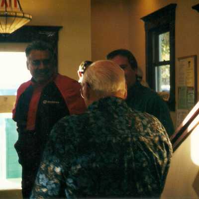 John Perry, Ernie Glenesk (back); photograph by R - Karen Wood Retirement Party March 2001
