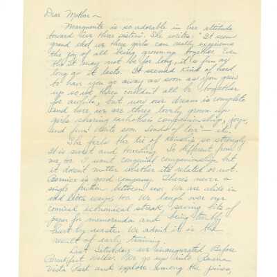 March 1, 1932, San Francisco, Letter written on back of saftey appliance company agreement from Kathleen Ali to Mrs. W.R. Goddard, visiting Buena Vista Park, deportation of Ali's friend, envelope included