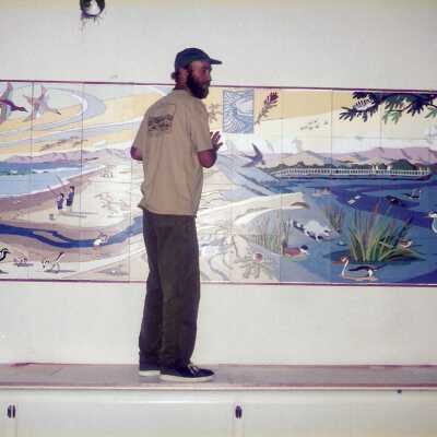 Dunes Discovery Center mural installation 11/96