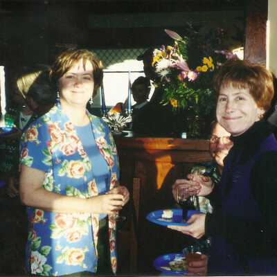 Leslie Mosson, Stephanie Wald; photograph by R - Karen Wood Retirement Party March 2001