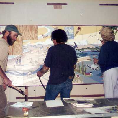 Dunes Discovery Center mural installation 11/96