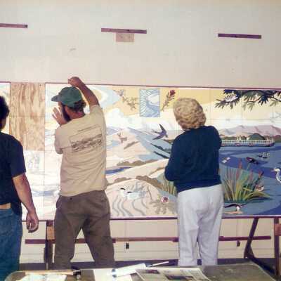 Dunes Discovery Center mural installation 11/96