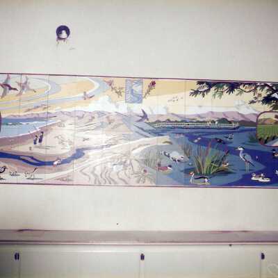 Dunes Discovery Center mural installation 11/96
