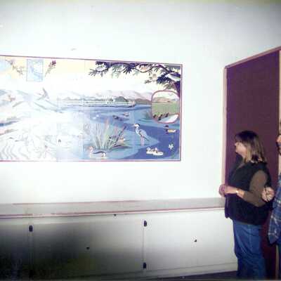 Dunes Discovery Center mural installation 11/96